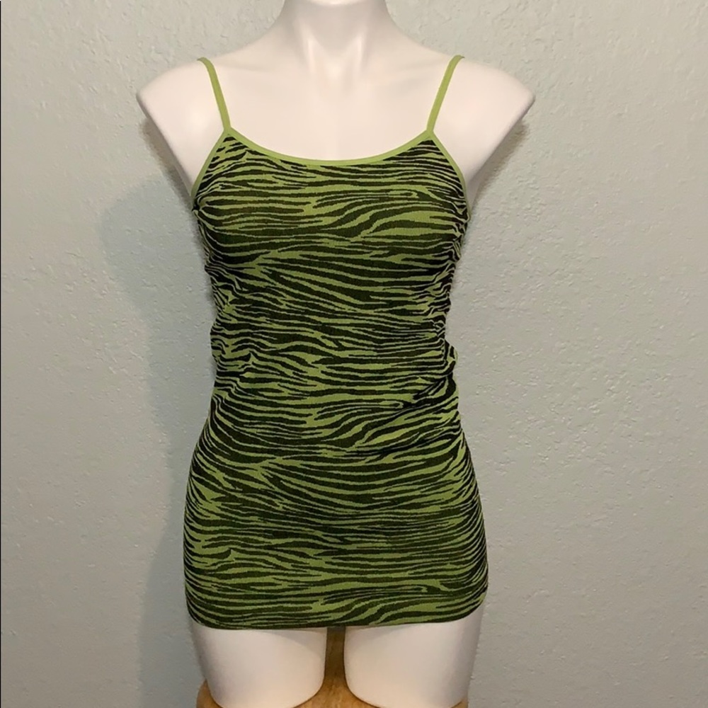 Green Tiger Striped Stretch Knit Cami Jr’s L/XL